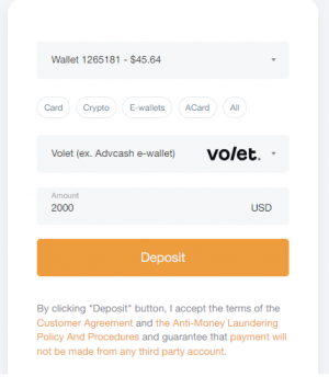 make a deposit volet